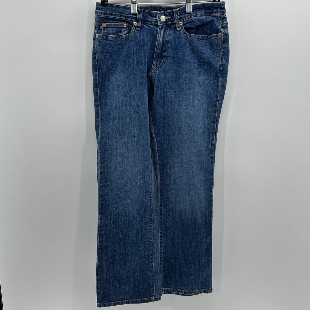 POLO RALPH LAUREN Bootcut Blue Jeans Y2K Woman's 30x30 Western Fade RL Flag 90's